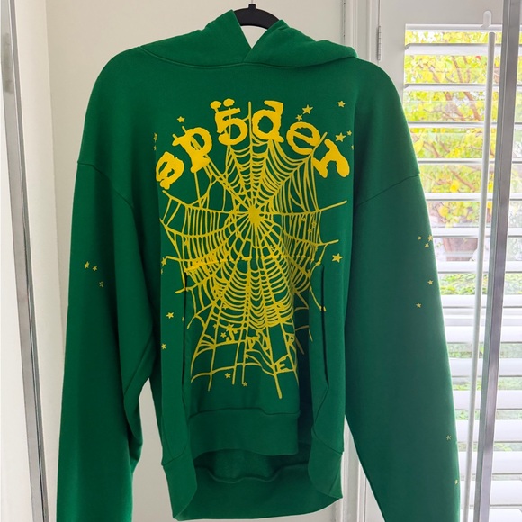 Vibrant Green Spider Web Hoodie
